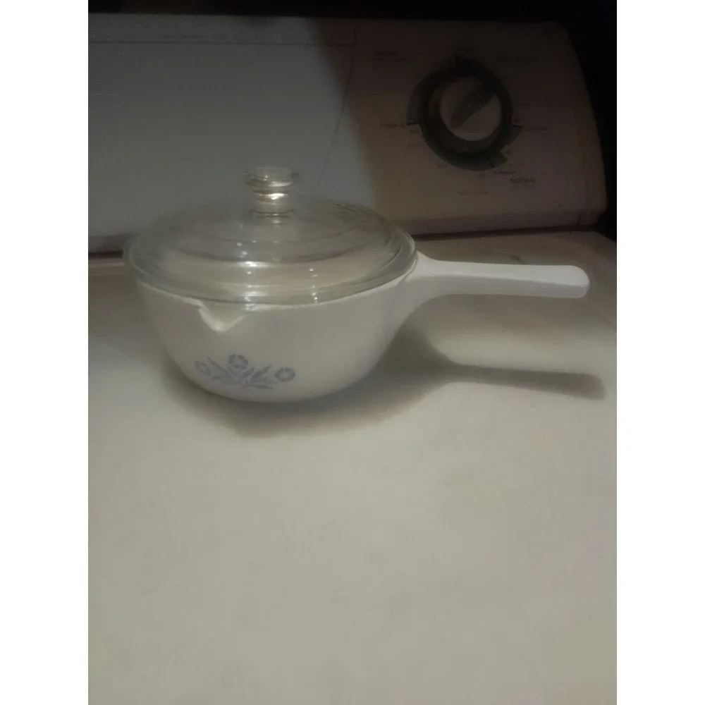 VTG 1966's Corelle Corning Ware Blue Corn Flowe 2-1/2 Cup USA Saucepan W/Lid...